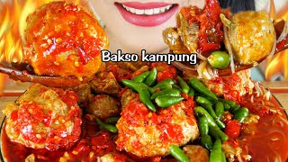 BAKSO KAMPUNG SPECIAL TETELAN SUPER PEDAS | EATING SOUNDS