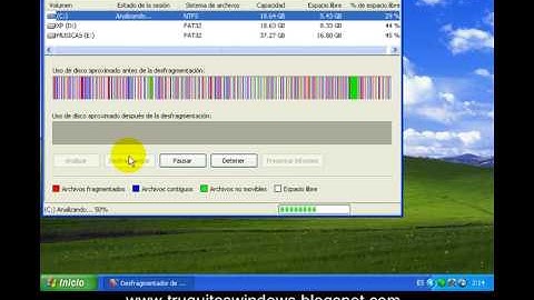 Desfragmentacion de disco en XP (www.deinternetatucartera.blogspot.com)
