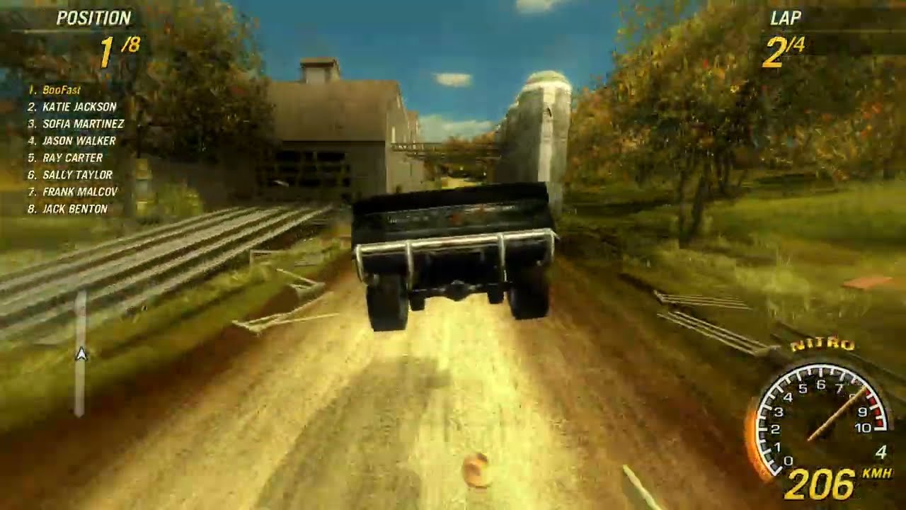 Flatout2, Midwest Ranch 3, 4 laps speedrun