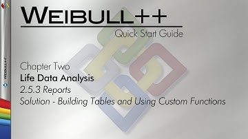 Weibull++ 8 Quick Start Guide Chapter 2.5.3: Building Tables and Using Custom Functions