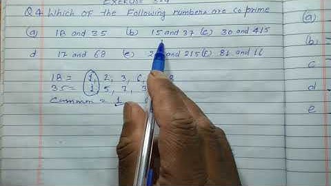 Class 6 - Exercise 3.4 - Q 4 | Which of the following is co prime numbers