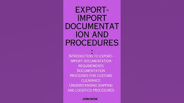 Export-Import Documentation and Procedures