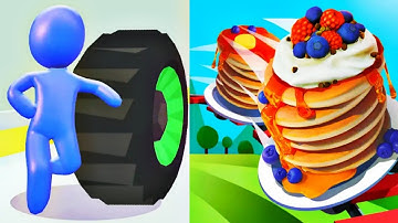 Pancake Run VS Turbo Stars  Rival Racing –All Level Gameplay Android, iOS–NEW APK MEGA UPDATE