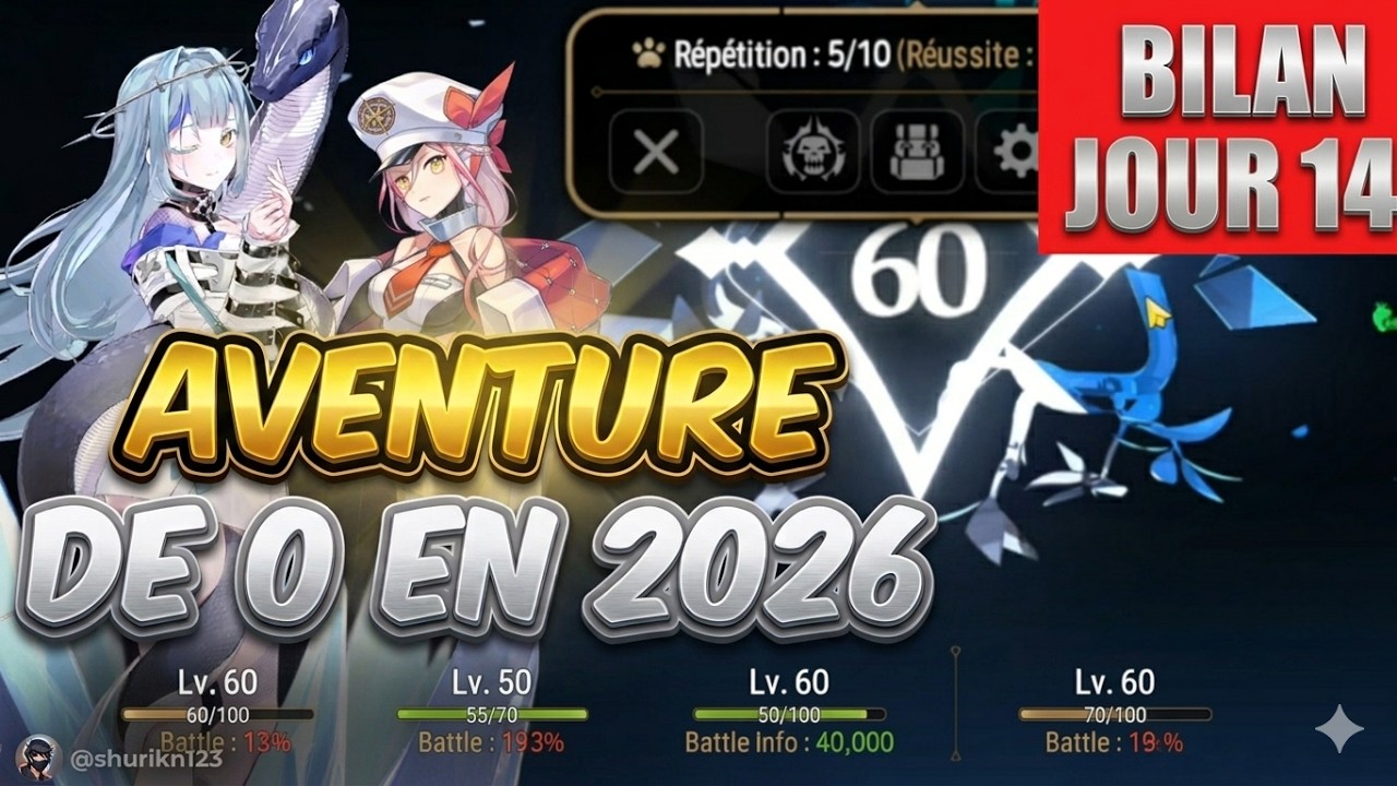 Aventure de 0 : Jour 14 : RTA & rank 60 | guide Epic Seven 2026