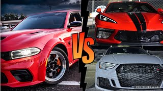 I raced my Hellcat against a C8 vette and Audi RS3!!