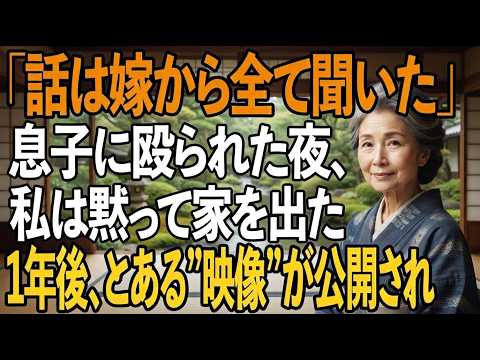 「話は嫁から全て聞いた！」その夜、理不尽に息子に殴られた私は黙って家をでた→1年後、とある”映像”が公開されると、息子家族の世界は崩壊した…【シニアライフ】【60代以上の方へ】