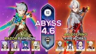 C0 Arlecchino Fireworks & C6 Razor Rainbow | Spiral Abyss 4.6 | Genshin Impact