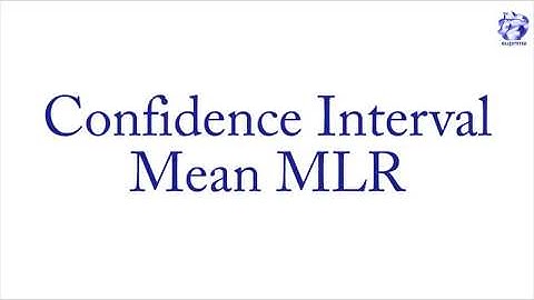Confidence Interval Mean MLR
