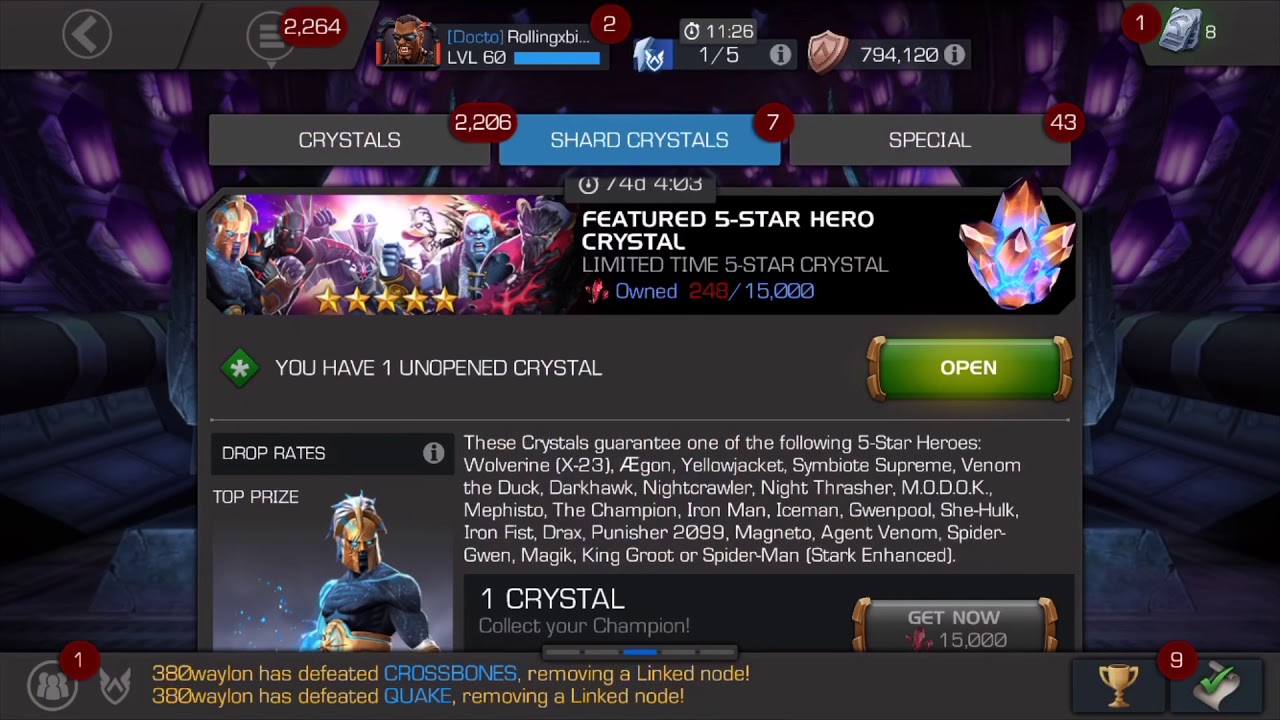 MCOC - 5* Featured Crystal ( Second shot for Ægon)