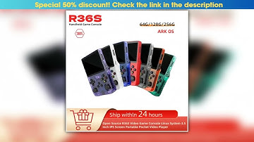 Original ARKOS R36S 256G128G64G R36S Retro Handheld Game Console 35 IPS Open Source Linux Portable