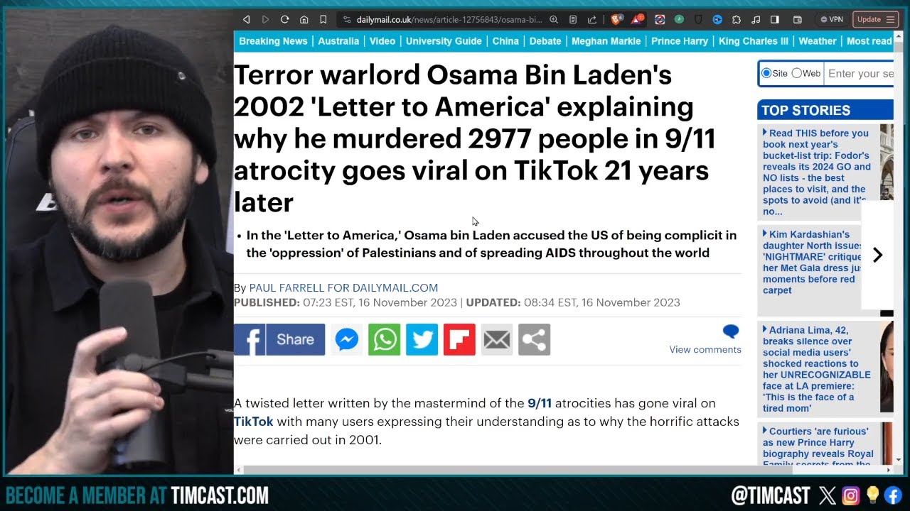 TikTok Left PRAISE Osama Bin Laden Letter To America But CLEARLY Didnt Read It, HE CALLS FOR SHARIA