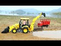 Mini Truck And Mahindra Tractor Accident Pulling Out Jcb 3dx ? CS Kids Toy