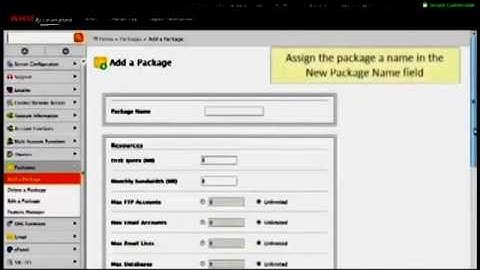 Add New Package WHM with cpanel