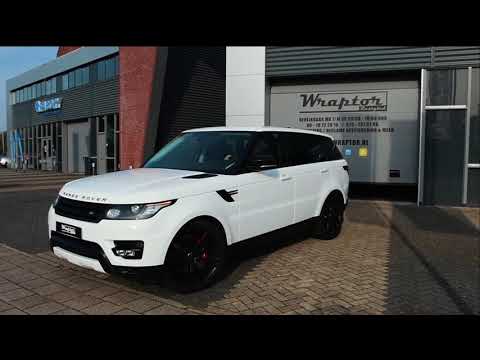 Range Rover Sport 2017 wrapped from dark blue to gloss white