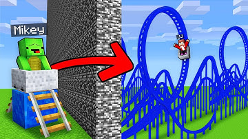 Mikey and JJ Built a Roller Coaster in Build Battle in Minecraft (Maizen)