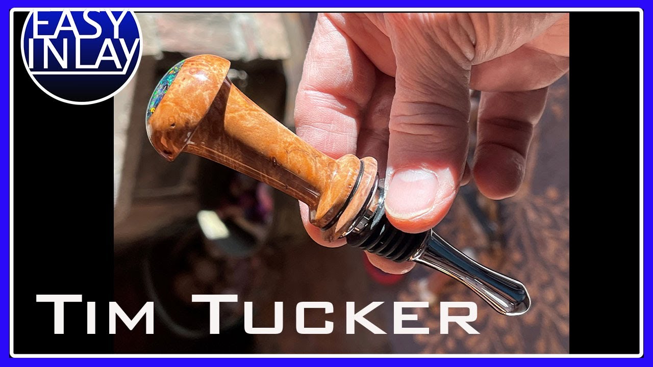 Thuya Burl Stopper by Tim Tucker with Krakatoa Opal Inlay
