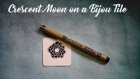 Zentangle pattern Crescent Moon on a Bijou Tile