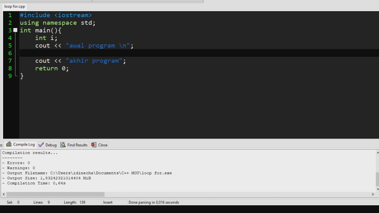 Belajar Looping "For" Increment dan Decrement - SI MOU - YouTube