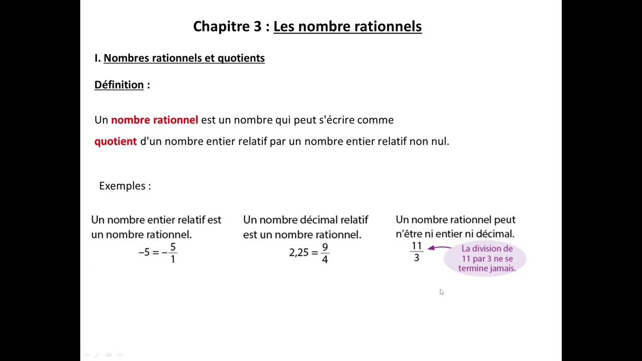 Un Rationnel Questce Quun Nombre Rationnel Exemple Exploration Des Nombres
