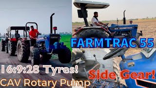 FARMTRAC 55 Modified | CAV Rotary Pump | Side Gear & 16:9:28 Tyre | Farm55 Vs 855 Tochan | Full Info