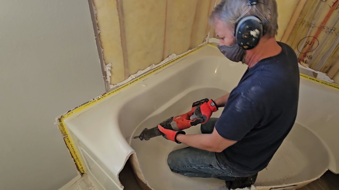 Fiberglass Corner Jacuzzi Bathtub Time Lapse Destruction using a