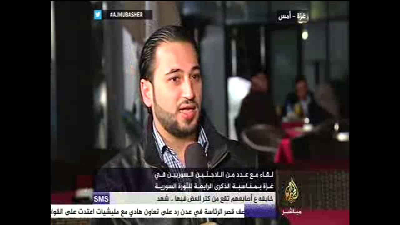 لقاء مع عدد من اللاجئين السوريين في غزة بمناسبة الذكرى الرابعة للثورة السورية