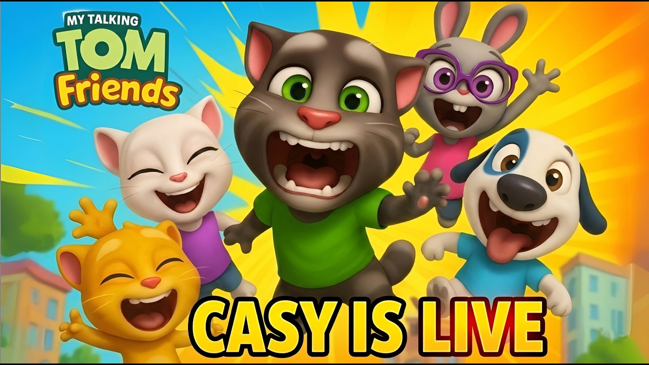 TALKING TOM LIVE WITH FAMILY AND FRIENDS  #talkingtom #talkingtom2 #trending #live #CATS #satisfying