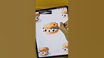 Ice Cream Cookie 🍪❄️🍦 #procreate #shorts #art #watercolor