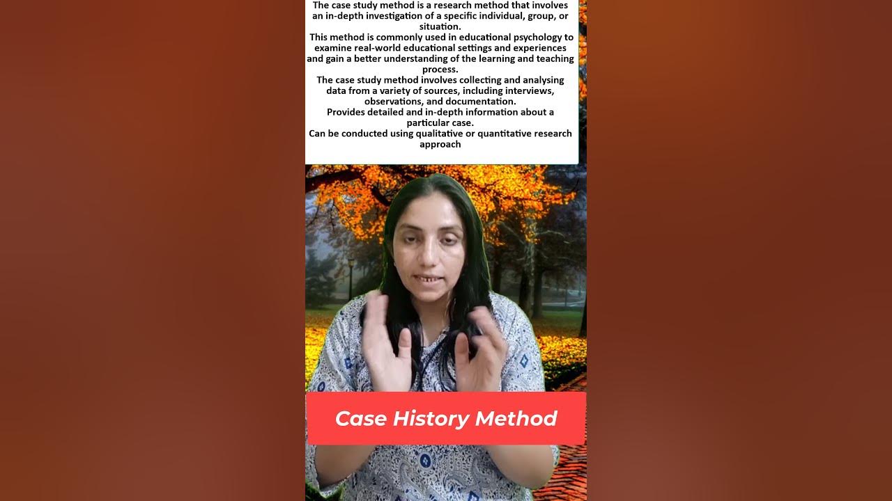 CASE HISTORY METHOD OF EDUCATIONAL PSYCHOLOGY EDUCATIONAL SHORTS FOR
