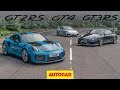 Greatest Porsche GTs: 718 Cayman GT4 meets 911 GT2 RS and GT3 RS | Autocar heroes