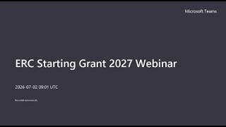 European Research Council Starting Grant 2027 Webinar