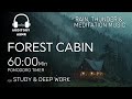 Pomodoro Timer 60 Min | Forest Cabin Rain &amp; Piano 🌧️ Study &amp; Deep Work Music