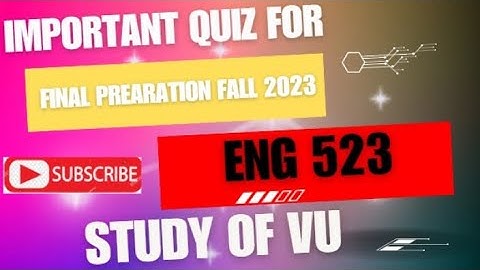 ENG 523 Important Quiz For Final Term Preparation ||Discourse Analysis (eng 523) || #studyofvu