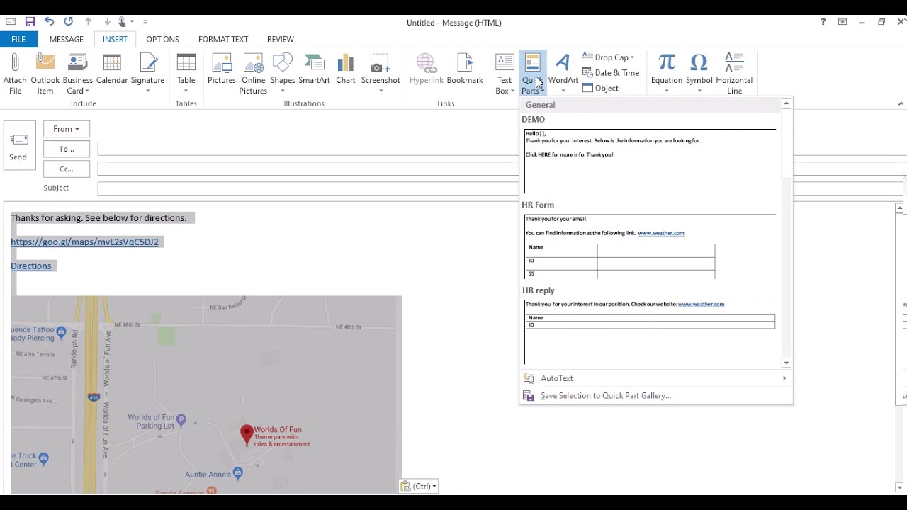 Microsoft Outlook Quick Parts Create Reusable Text Blocks YouTube Microsoft Outlook Quick Parts Create Reusable Text Blocks YouTube