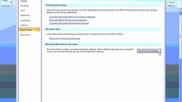 Update Macro Settings - Word 2007