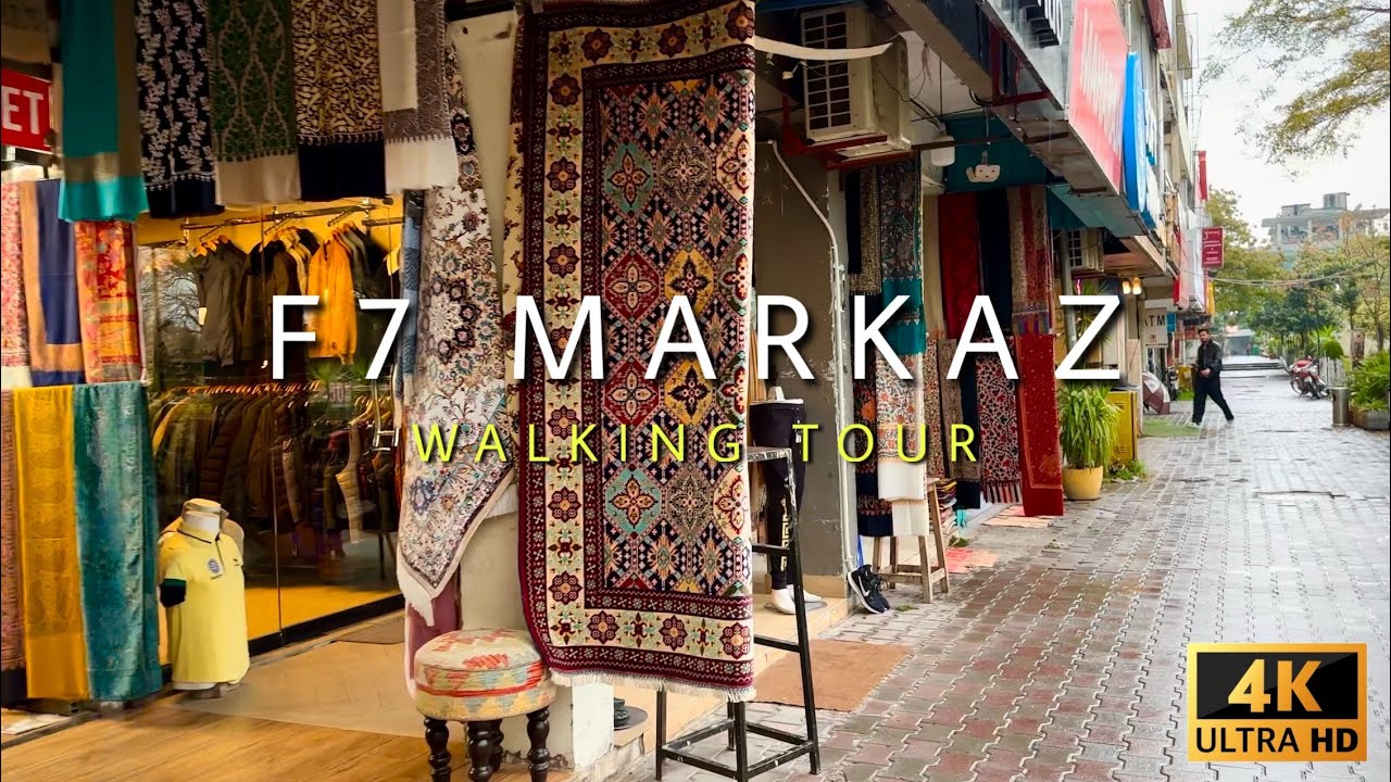 F7 MARKAZ Islamabad | Walking tour in Rain | 4k 