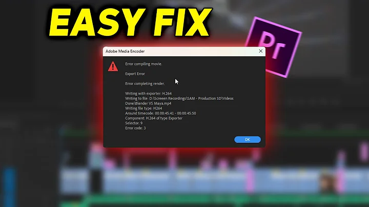 How To Fix Premiere Pro Export Error | Error Compiling Movie (2024)
