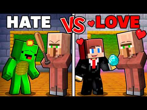 JJ and Mikey : HATE or LOVE Student Battle in Minecraft ! - Maizen