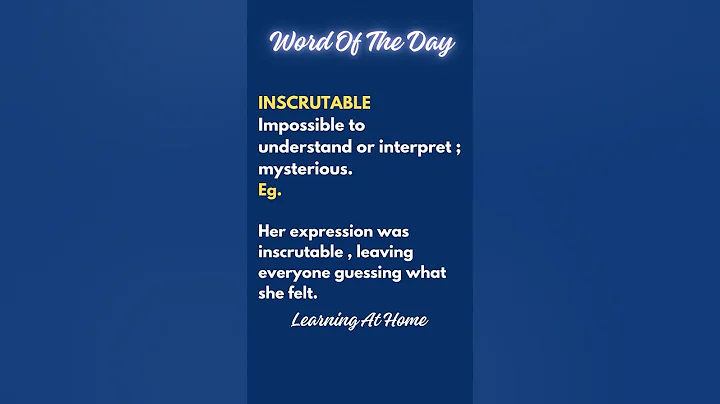 Word of the Day INSCRUTABLE | Learn English Vocabulary #shorts #learnenglish    #dailyenglish