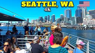 SEATTLE in 4K | Relaxing ALKI BEACH Walk | Water Taxi Ride to Downtown Waterfront