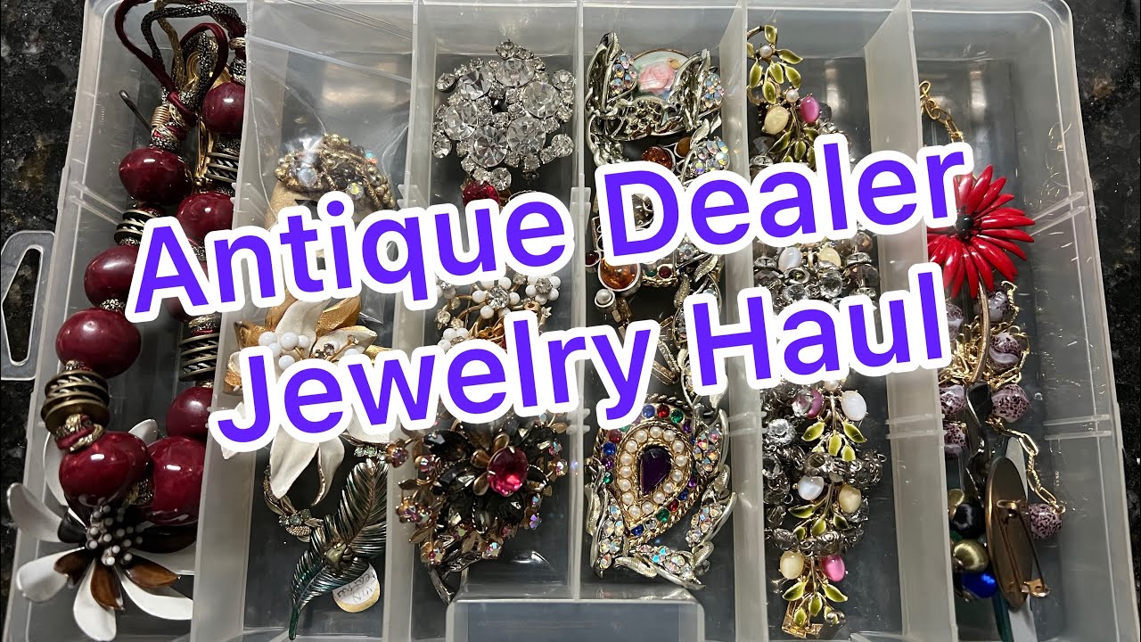 Huge Jewelry Haul Antique Dealer Lot jewelry vintage glass live 