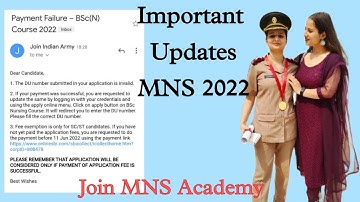 Important Updates For MNS 2022 Aspirants/ Check Your Email ASAP /Join MNS Academy