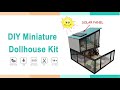 Roombox turquoise home  diy miniature dollhouse kit 124 scale with led realistic design