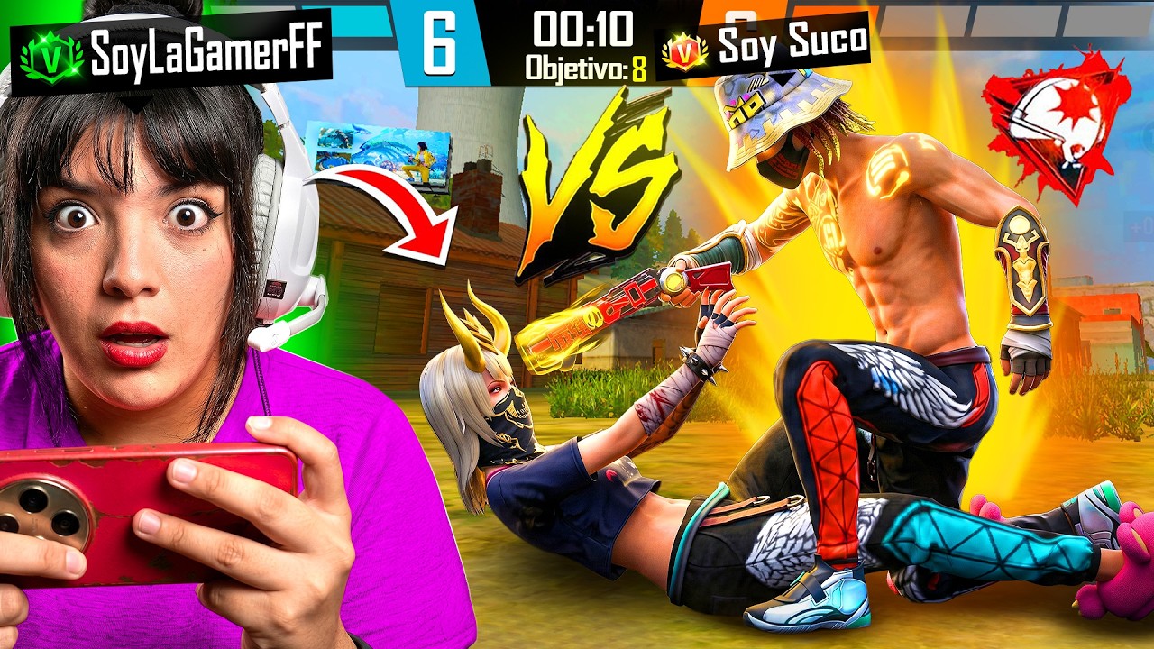 LA GAMER VS SUCO DE PIÑA EN FREE FIRE😱USA HAKCS😡!!