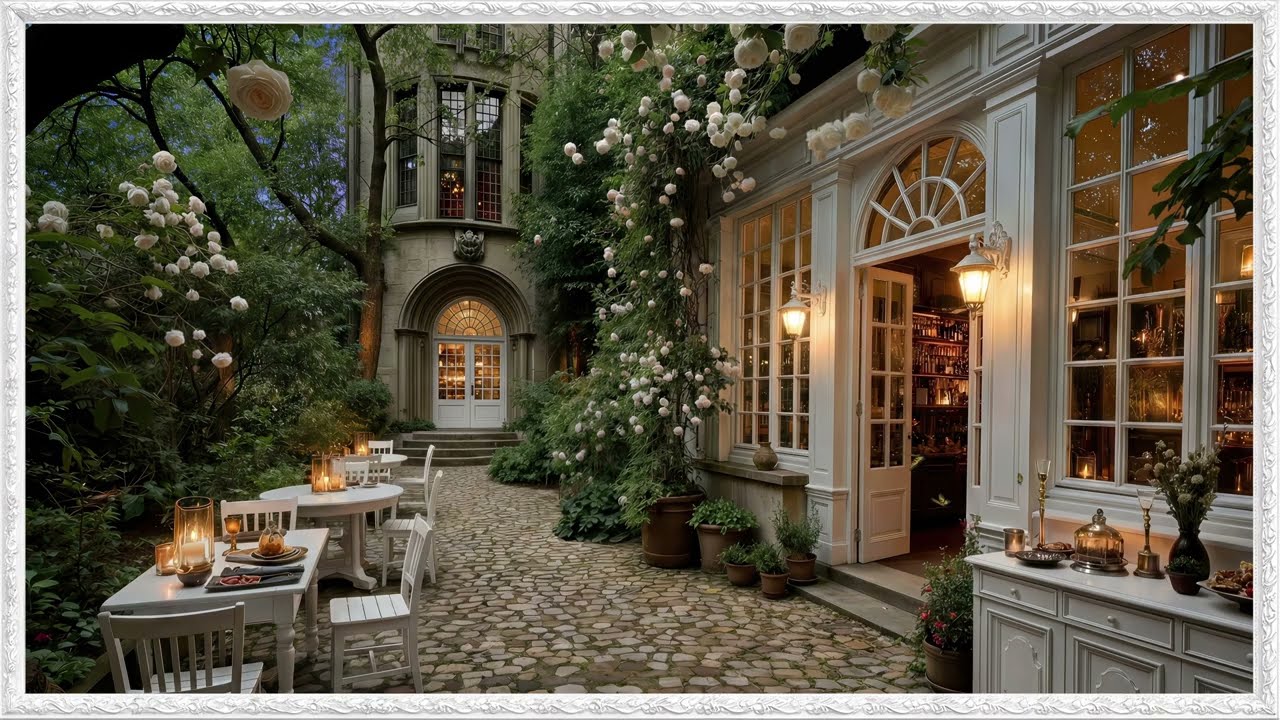 Garden Café Piano 🌿🖼️ Living Painting | Relaxing Cinematic Neoclassical Piano Music