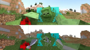 The Iron Golem VS The Mutant Zombie - Minecraft Blender Animation Rendered VS Plain