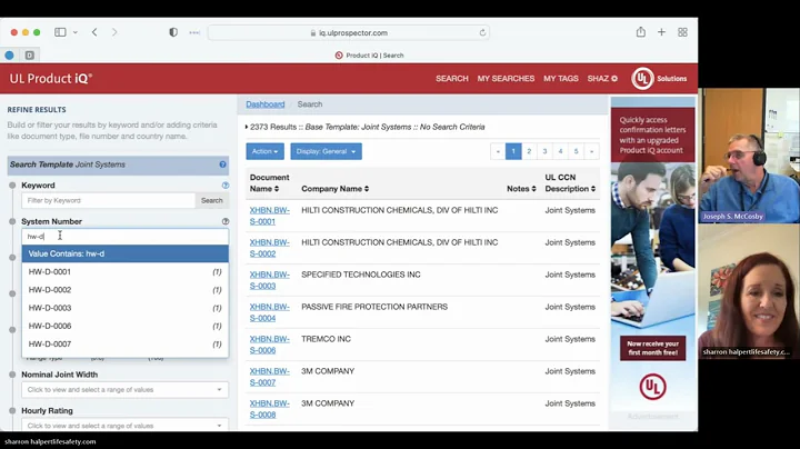 Using the UL directory to find a search fire rated joint systems