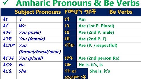 Amharic Pronouns & Be Verbs + Self-Introducing Amharic Lesson