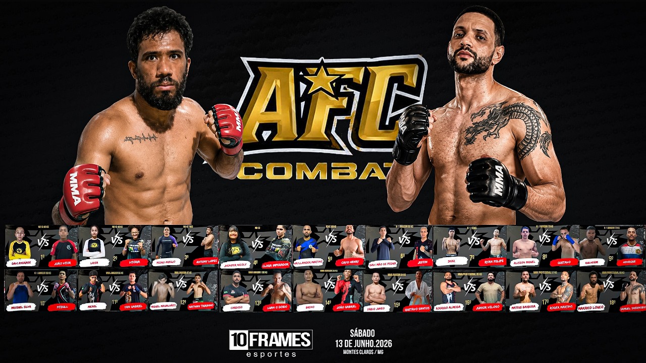 BOXE - MMA - BJJ - K1 - MUAY THAY - AFC COMBAT 2026 Valendo Cinturão ao vivo de Montes Claros