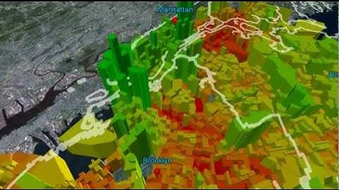 3d GIS Animation - New York City Median Household Income